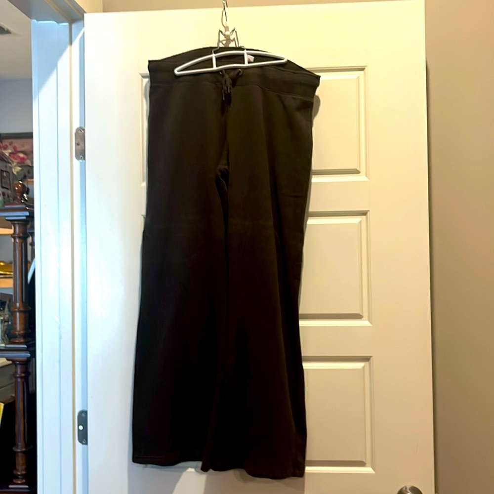 XL stretchy brown and blue sweatpants with draw string